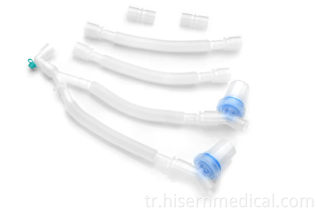 Hisern Medical 1.8m Katlanabilir Tüp Tek Kullanımlık Katlanabilir Solunum Devresi (Genişletilebilir) Yetişkinler için
